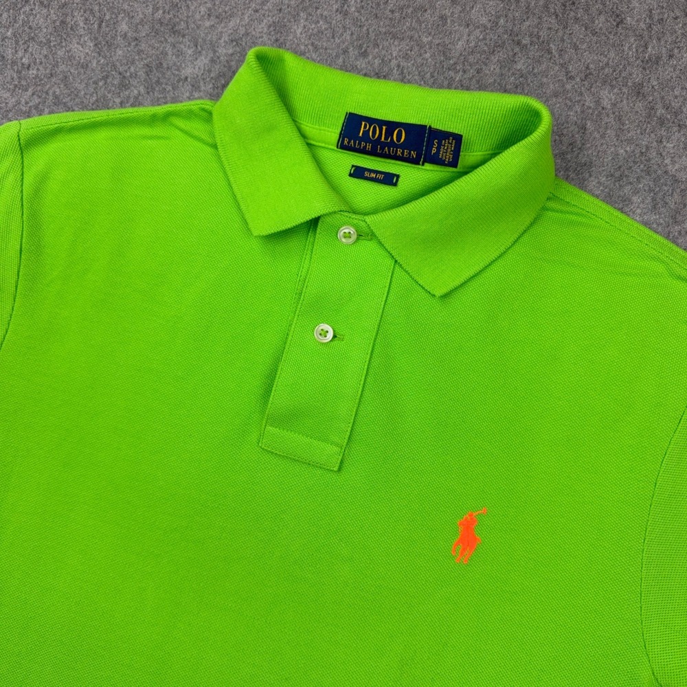 Polo Ralph Lauren Shirt Mens Small Green Slim Fit Mesh Pique Golf Preppy